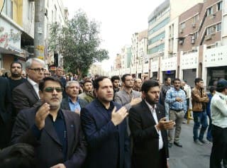 کارکنان اداره کل ارتباطات زیرساخت استان خوزستان در  مراسم تشییع شهدای حله شرکت کردند