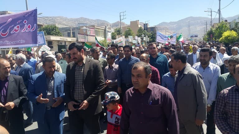 کارکنان اداره کل ارتباطات زیرساخت استان ایلام در راهپیمایی روز قدس شرکت کردند
