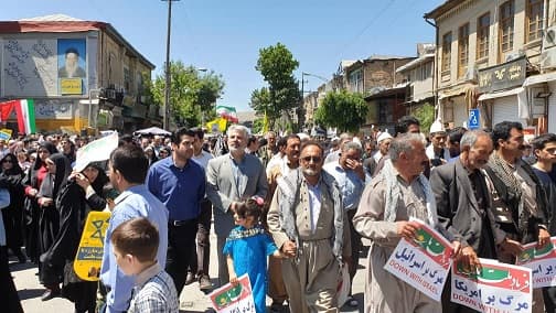 حضور کارکنان اداره کل ارتباطات زیرساخت استان کرمانشاه درراهپیمایی روز جهانی قدس