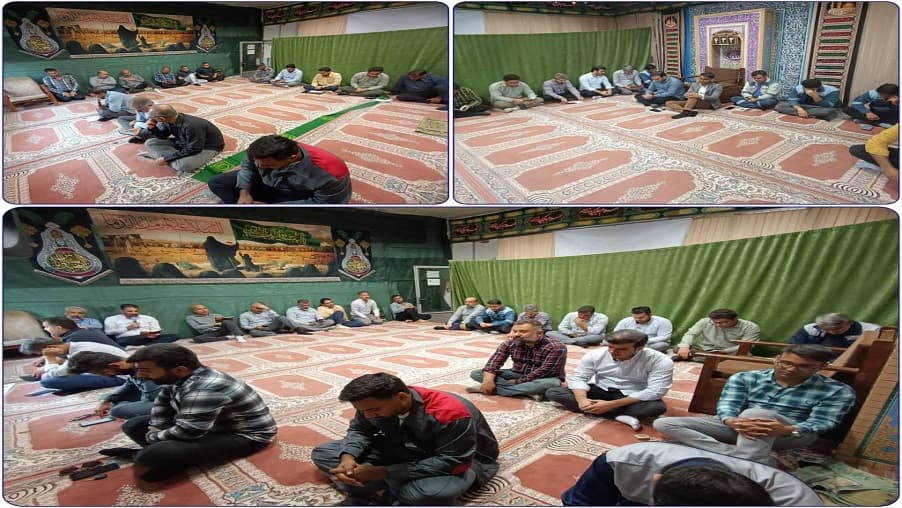 مراسم زیارت عاشورا در مدیریت زیرساخت استان بوشهر برگزار شد